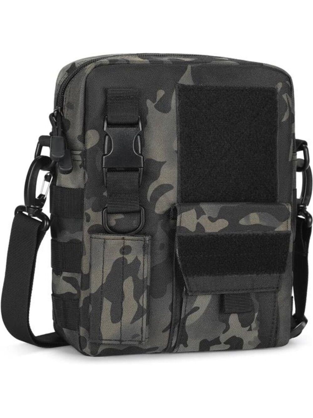 Small Messenger Bag Crossbody Tactical Shoulder Bag Canvas Travel Office Black